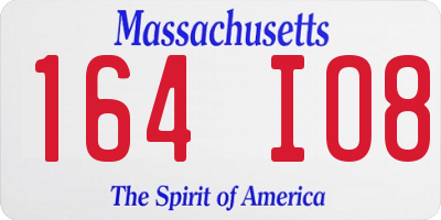 MA license plate 164IO8