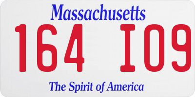 MA license plate 164IO9