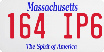 MA license plate 164IP6