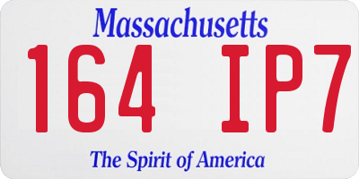 MA license plate 164IP7