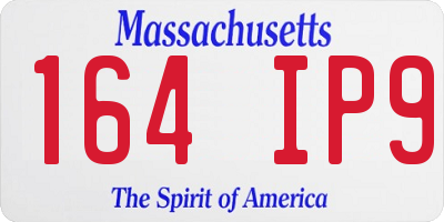 MA license plate 164IP9
