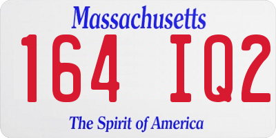 MA license plate 164IQ2