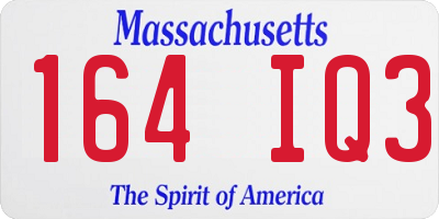 MA license plate 164IQ3