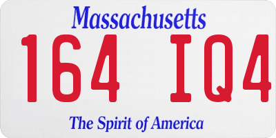 MA license plate 164IQ4