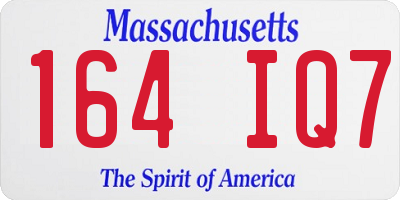MA license plate 164IQ7