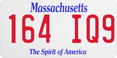 MA license plate 164IQ9