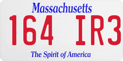 MA license plate 164IR3