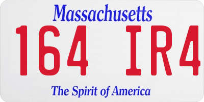 MA license plate 164IR4