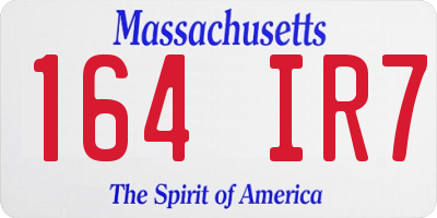 MA license plate 164IR7