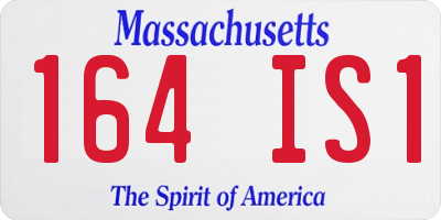 MA license plate 164IS1