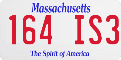 MA license plate 164IS3