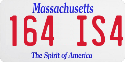 MA license plate 164IS4