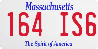 MA license plate 164IS6