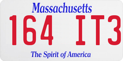 MA license plate 164IT3