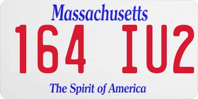 MA license plate 164IU2
