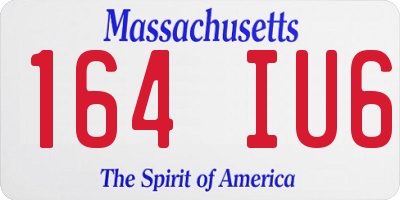 MA license plate 164IU6