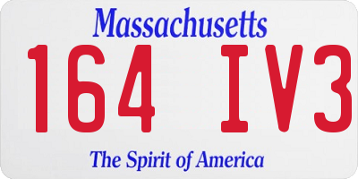 MA license plate 164IV3