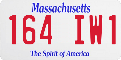 MA license plate 164IW1