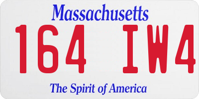MA license plate 164IW4