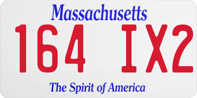 MA license plate 164IX2