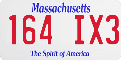 MA license plate 164IX3