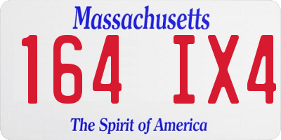 MA license plate 164IX4