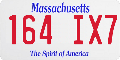 MA license plate 164IX7