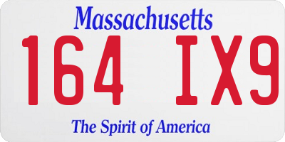 MA license plate 164IX9