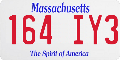 MA license plate 164IY3