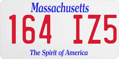 MA license plate 164IZ5