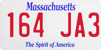 MA license plate 164JA3