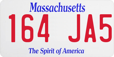 MA license plate 164JA5