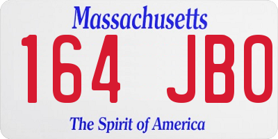 MA license plate 164JB0