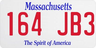MA license plate 164JB3