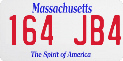 MA license plate 164JB4