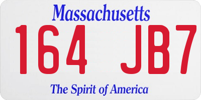 MA license plate 164JB7