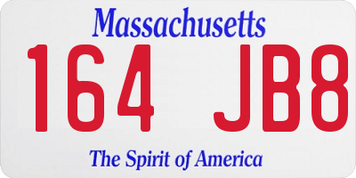 MA license plate 164JB8