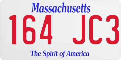 MA license plate 164JC3
