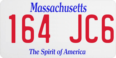 MA license plate 164JC6