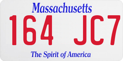 MA license plate 164JC7