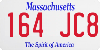 MA license plate 164JC8