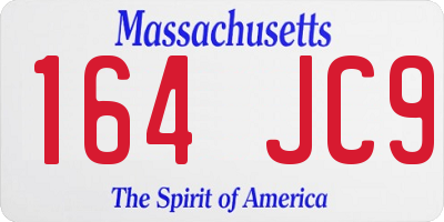 MA license plate 164JC9