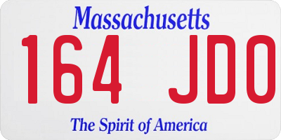 MA license plate 164JD0