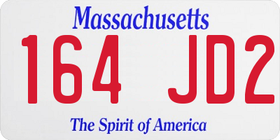 MA license plate 164JD2