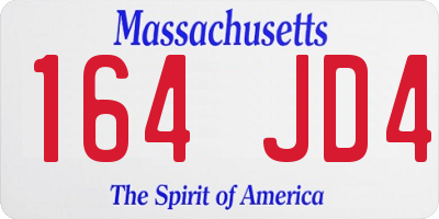 MA license plate 164JD4