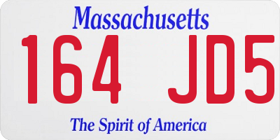MA license plate 164JD5