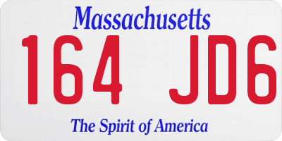 MA license plate 164JD6