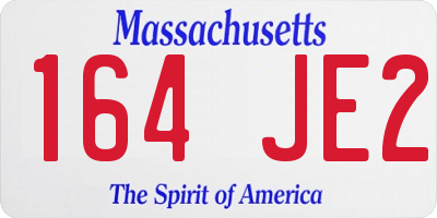 MA license plate 164JE2