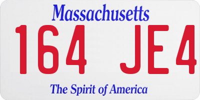 MA license plate 164JE4