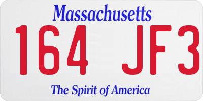 MA license plate 164JF3